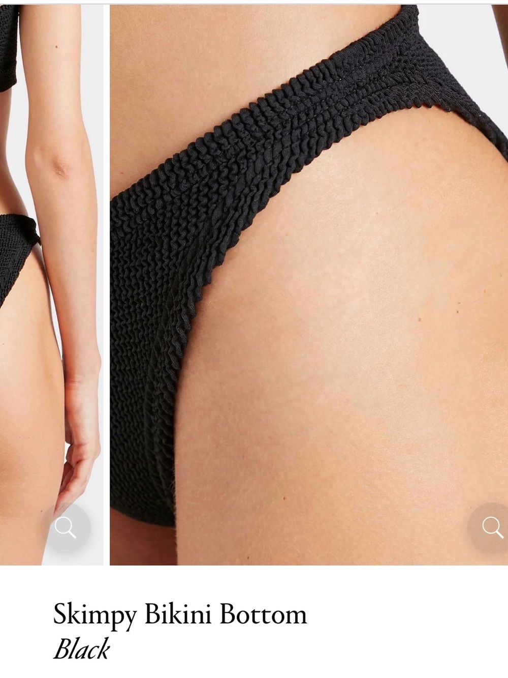 Hunza G Black Textured Strapless Bandeau Bikini - Picture 3 of 10